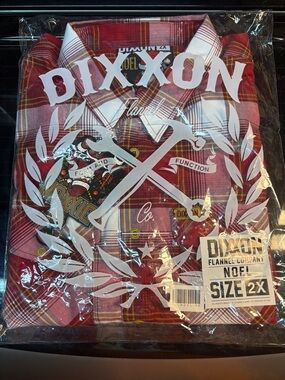 DIXXON Noel XXl Red Plaid Flannel Button-Down Shirt